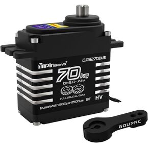 GOUPRC AK 70kg Aluminium Brushless Servo for 1/8 1/10 1/12 RC Truck Car Crawler Boat Robot, 8.4V Oblique Gear High Torque Steering Servo in Kuwait