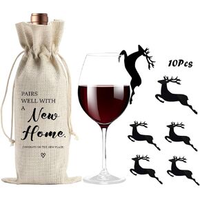BARREEMO House Warming Gifts New Home Closing Gifts for Buyers Owner Realtor Gift to Clients for Women Men Housewarming Gift Idea Neighbor Welcome Gifts Pairs Well With a New Home Wine Bag in Saudi Arabia