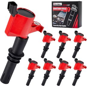 مجموعة Pindex مكونة من 8 ملفات إشعال منحنية متوافقة مع Ford Lincoln Mercury 4.6l 5.4l v8 v10. تناسب DG508 DG457 DG472 DG491 F523، أسود in Kuwait