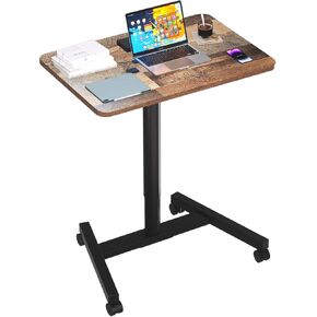 28-Inch Mobile Standing Desk Adjustable Height with Cup Holder, Portable Standing Desk with Lockable Wheels, Rolling Table for Home Office Classroom Hospital (Snow-White, Steel Classic) in Saudi Arabia