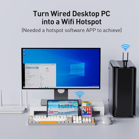 WiFi Adapter for Desktop PC, AX900 USB WiFi 6 Adapter with 5GHz/2.4GHz Dual Band, Bulit-in Driver for Windows 10/11 (AX900) in Saudi Arabia
