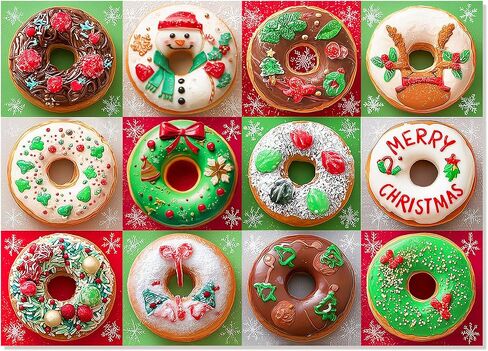 Motiloo Donuts Jigsaw Buzzles 500 قطعة للبالغين والأطفال - لغز مجموعة Donuts الملونة مثالية للعبة ليالي العائلة Jigsaw in Kuwait