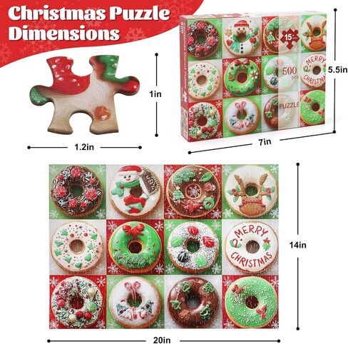 Motiloo Donuts Jigsaw Buzzles 500 قطعة للبالغين والأطفال - لغز مجموعة Donuts الملونة مثالية للعبة ليالي العائلة Jigsaw in Kuwait