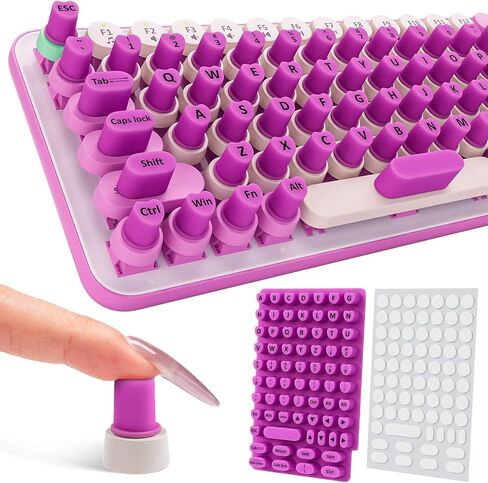 70PCS Raised Keyboard Stickers for Long Nails, Self-Adhesive Typing Keycaps | Pink, Universal Nail Art Keyboard Bubbles, Comfortble Keyboards for Long Nail, Silicone Typing Keycaps for Office Girl Gaming in Saudi Arabia