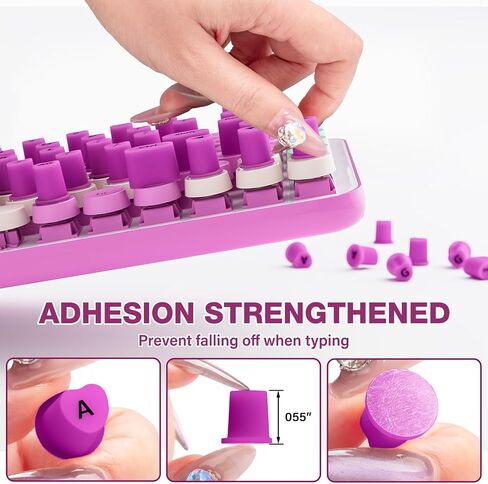 70PCS Raised Keyboard Stickers for Long Nails, Self-Adhesive Typing Keycaps | Pink, Universal Nail Art Keyboard Bubbles, Comfortble Keyboards for Long Nail, Silicone Typing Keycaps for Office Girl Gaming in Saudi Arabia