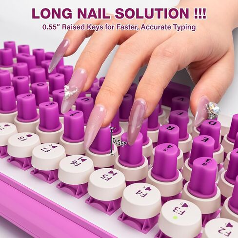 70PCS Raised Keyboard Stickers for Long Nails, Self-Adhesive Typing Keycaps | Pink, Universal Nail Art Keyboard Bubbles, Comfortble Keyboards for Long Nail, Silicone Typing Keycaps for Office Girl Gaming in Saudi Arabia