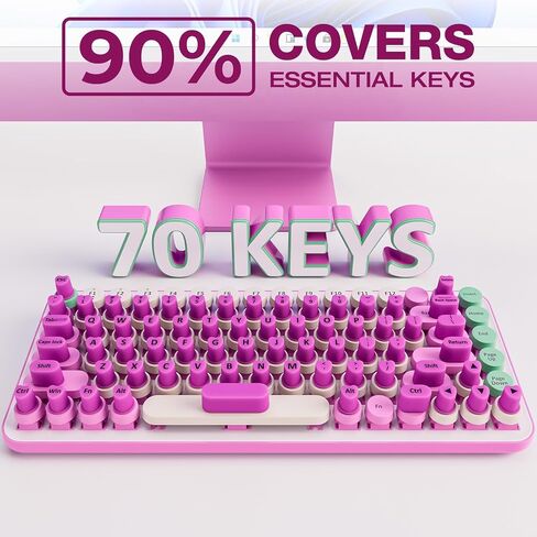 70PCS Raised Keyboard Stickers for Long Nails, Self-Adhesive Typing Keycaps | Pink, Universal Nail Art Keyboard Bubbles, Comfortble Keyboards for Long Nail, Silicone Typing Keycaps for Office Girl Gaming in Saudi Arabia