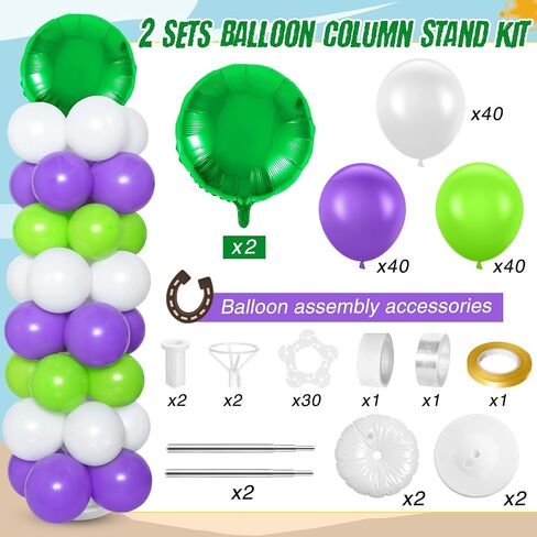 Hungdao 121 Pcs Toy Inspired Balloon Column Stand Kit Cartoon Story Game Cow and Cloud Pattern Yellow Red Blue White Latex Ballloons for Inspired Story Party Themed Birthday Baby Shower Decorations in Kuwait