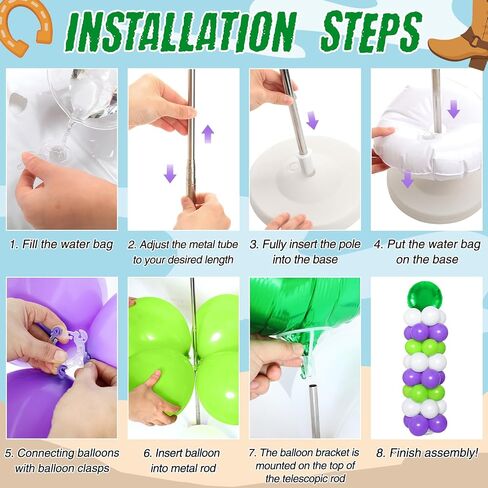 Hungdao 121 Pcs Toy Inspired Balloon Column Stand Kit Cartoon Story Game Cow and Cloud Pattern Yellow Red Blue White Latex Ballloons for Inspired Story Party Themed Birthday Baby Shower Decorations in Kuwait