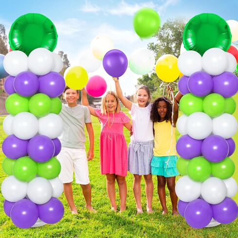 Hungdao 121 Pcs Toy Inspired Balloon Column Stand Kit Cartoon Story Game Cow and Cloud Pattern Yellow Red Blue White Latex Ballloons for Inspired Story Party Themed Birthday Baby Shower Decorations in Kuwait