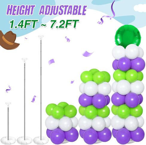 Hungdao 121 Pcs Toy Inspired Balloon Column Stand Kit Cartoon Story Game Cow and Cloud Pattern Yellow Red Blue White Latex Ballloons for Inspired Story Party Themed Birthday Baby Shower Decorations in Kuwait