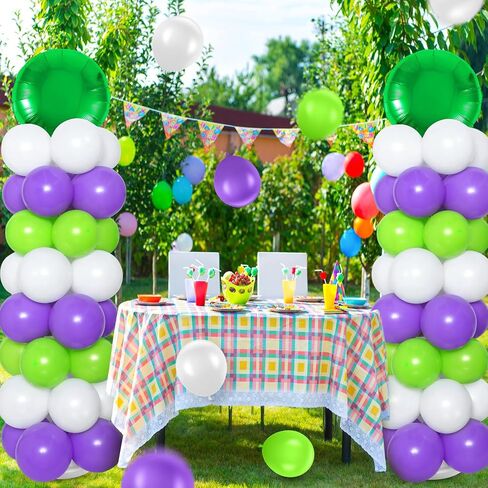 Hungdao 121 Pcs Toy Inspired Balloon Column Stand Kit Cartoon Story Game Cow and Cloud Pattern Yellow Red Blue White Latex Ballloons for Inspired Story Party Themed Birthday Baby Shower Decorations in Kuwait