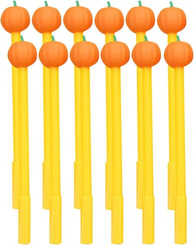 YYaaloa 12pcs Halloween Gel Ink Pens, Cute Pumpkin Skull Heads Ghost Shape Pens, 0.5mm Bulk Black Rollerball Pen for Halloween Thanksgiving Party Supplies Office School Home (6 styles 12pcs) in Saudi Arabia