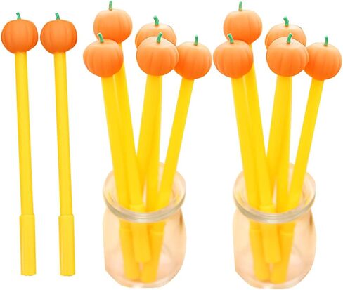 YYaaloa 12pcs Halloween Gel Ink Pens, Cute Pumpkin Skull Heads Ghost Shape Pens, 0.5mm Bulk Black Rollerball Pen for Halloween Thanksgiving Party Supplies Office School Home (6 styles 12pcs) in Saudi Arabia