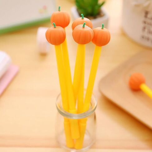 YYaaloa 12pcs Halloween Gel Ink Pens, Cute Pumpkin Skull Heads Ghost Shape Pens, 0.5mm Bulk Black Rollerball Pen for Halloween Thanksgiving Party Supplies Office School Home (6 styles 12pcs) in Saudi Arabia