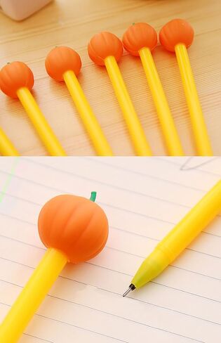 YYaaloa 12pcs Halloween Gel Ink Pens, Cute Pumpkin Skull Heads Ghost Shape Pens, 0.5mm Bulk Black Rollerball Pen for Halloween Thanksgiving Party Supplies Office School Home (6 styles 12pcs) in Saudi Arabia