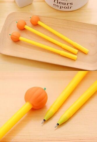 YYaaloa 12pcs Halloween Gel Ink Pens, Cute Pumpkin Skull Heads Ghost Shape Pens, 0.5mm Bulk Black Rollerball Pen for Halloween Thanksgiving Party Supplies Office School Home (6 styles 12pcs) in Saudi Arabia