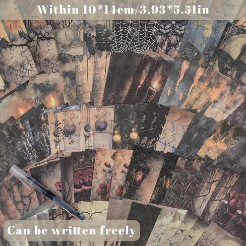 100pcs Scrapbook Supplies Supplies Pack ، Paper Gothic Style Scrapbook مجموعات DIY جمالية ديكور للتجميد لالتقاط ألبوم ألبوم المجهزة in Kuwait