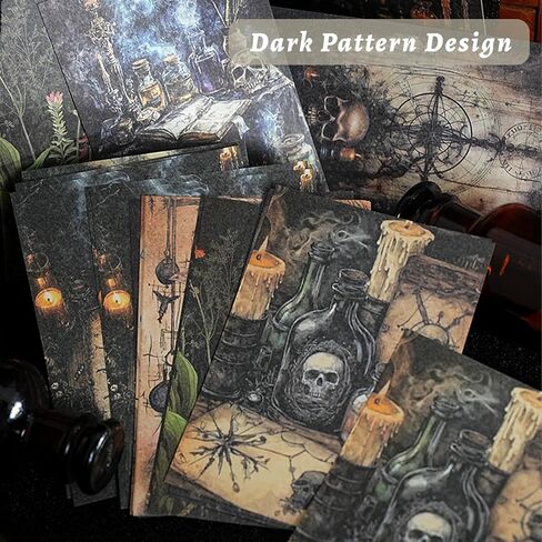 100pcs Scrapbook Supplies Supplies Pack ، Paper Gothic Style Scrapbook مجموعات DIY جمالية ديكور للتجميد لالتقاط ألبوم ألبوم المجهزة in Kuwait