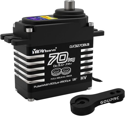 GOUPRC AK 70kg Aluminium Brushless Servo for 1/8 1/10 1/12 RC Truck Car Crawler Boat Robot, 8.4V Oblique Gear High Torque Steering Servo in Kuwait
