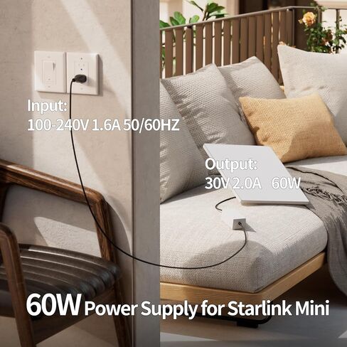 Starlink Mini Cable Car Adapter with Step Up Converter, 12V Power Cable with Cigarette Lighter Plug, 10-28V to 30V 3.5A Conversion Kit for Truck RV No Worry About Voltage Drop or Rise in Saudi Arabia