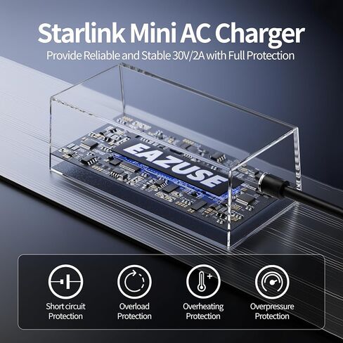 Starlink Mini Cable Car Adapter with Step Up Converter, 12V Power Cable with Cigarette Lighter Plug, 10-28V to 30V 3.5A Conversion Kit for Truck RV No Worry About Voltage Drop or Rise in Saudi Arabia