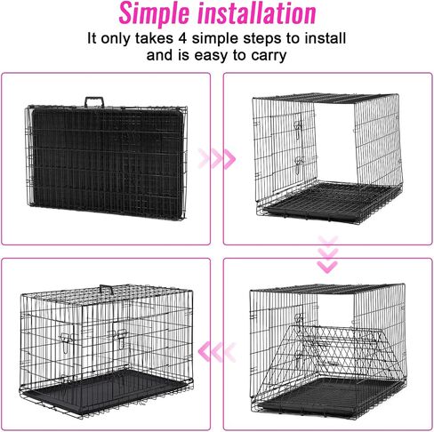 FDW Extra Dog Dog Crate Dog Cage مع باب مزدوج ، قفص كلب معدني قابل للطي 48 بوصة مع صينية وفرقة قابلة للإزالة ، قفص الحيوانات الأليفة للكلاب الكبيرة ، الأزرق in Kuwait