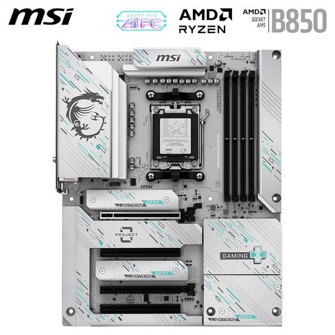 MSI MAG B850M Mortar WiFi Motherboard, mATX - Supports AMD Ryzen 9000/8000 / 7000 Processors, AM5-60A SPS VRM, DDR5 Memory Boost 8200+ MT/s (OC), PCIe 5.0 x16, M.2 Gen5, Wi-Fi 7, 5G LAN in Saudi Arabia