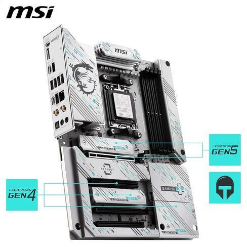 MSI MAG B850M Mortar WiFi Motherboard, mATX - Supports AMD Ryzen 9000/8000 / 7000 Processors, AM5-60A SPS VRM, DDR5 Memory Boost 8200+ MT/s (OC), PCIe 5.0 x16, M.2 Gen5, Wi-Fi 7, 5G LAN in Saudi Arabia