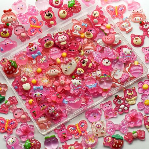 68pcs سحر الوحل مجموعة لطيفة ، مختلط سحر العلبة الراتنج راتنجات شقة الظهر اللطيف اللطيف ، لحالات الهواتف غير المرغوب فيها ، وصياغة سكرابوكينغ وديكور ديي (أرجواني) in Kuwait