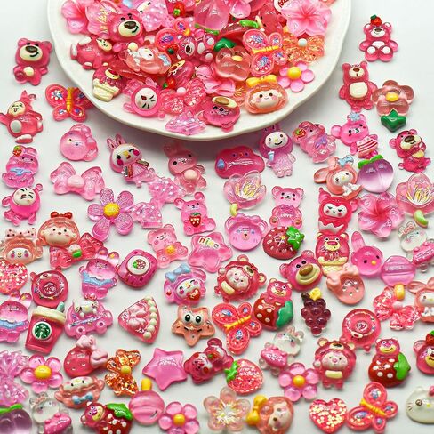 68pcs سحر الوحل مجموعة لطيفة ، مختلط سحر العلبة الراتنج راتنجات شقة الظهر اللطيف اللطيف ، لحالات الهواتف غير المرغوب فيها ، وصياغة سكرابوكينغ وديكور ديي (أرجواني) in Kuwait