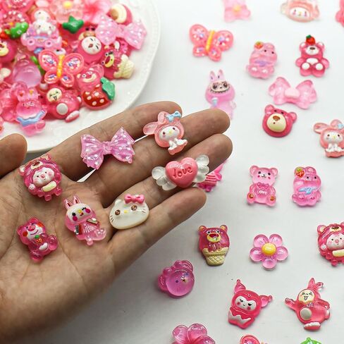 68pcs سحر الوحل مجموعة لطيفة ، مختلط سحر العلبة الراتنج راتنجات شقة الظهر اللطيف اللطيف ، لحالات الهواتف غير المرغوب فيها ، وصياغة سكرابوكينغ وديكور ديي (أرجواني) in Kuwait