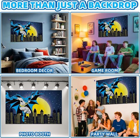 Superhero Party Backdrop Decoration – 5x3FT Cartoon Banner for Boys Birthday, Baby Shower, Kids Comic Theme Party, Wall Decor, Photo Booth Background, Super Hero Group Decoration in Saudi Arabia