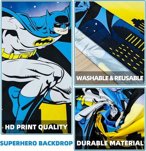 Superhero Party Backdrop Decoration – 5x3FT Cartoon Banner for Boys Birthday, Baby Shower, Kids Comic Theme Party, Wall Decor, Photo Booth Background, Super Hero Group Decoration in Saudi Arabia