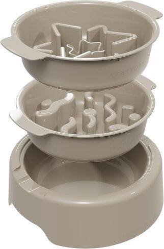 3-in-1 Slow Feeder Dog Bowls Set for Fast Eaters, Changeable Dog Bowl to Slow Down Eating, Maze Pet Food Dishes for Wet Dry Raw Food, Spiral Puzzle Feeders for Puppy Small Medium Large Breed in Kuwait