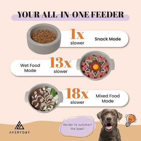 3-in-1 Slow Feeder Dog Bowls Set for Fast Eaters, Changeable Dog Bowl to Slow Down Eating, Maze Pet Food Dishes for Wet Dry Raw Food, Spiral Puzzle Feeders for Puppy Small Medium Large Breed in Kuwait