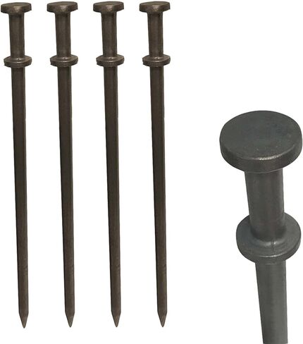 Double Head Tent Stakes - Heavy Duty Steel Tent Stakes, Versatile Ground Spikes to Anchor Commercial Inflatables, Party Tents, and Outdoor Camping Shelters, 3/4 x 24 Inch, 4-Pack in Kuwait
