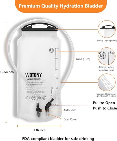 حقيبة الظهر Wotony ترطيب مع المثانة المائية للمشي لمسافات طويلة حزمة ترطيب تكتيكي للرجال حقيبة ظهر ماء من المشي لمسافات طويلة للمشي لمسافات طويلة in Kuwait