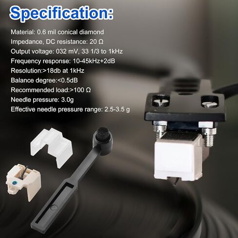 AT3600L Magnetic Cartridge Record Player, LP Magnetic Cartridge with LP Needle, Dual Moving Magnet Turntable Cartridge AT3600L Replacement for Audio-Technica in Kuwait