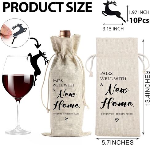 هدايا Barreemo House Warming Gifts New Home Fluting Gifts للمشترين ، هدية سمسار عقارات للمشترين للعملاء للنساء Men Housewarming Gift Neighbor Hose Pairs جيدًا مع حقيبة نبيذ منزلية جديدة in Saudi Arabia