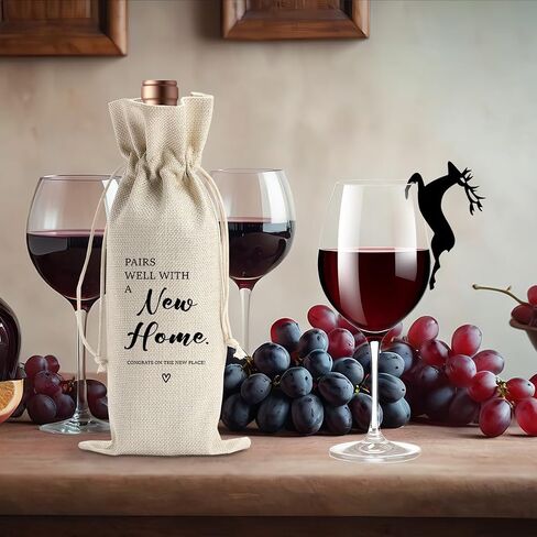 هدايا Barreemo House Warming Gifts New Home Fluting Gifts للمشترين ، هدية سمسار عقارات للمشترين للعملاء للنساء Men Housewarming Gift Neighbor Hose Pairs جيدًا مع حقيبة نبيذ منزلية جديدة in Saudi Arabia
