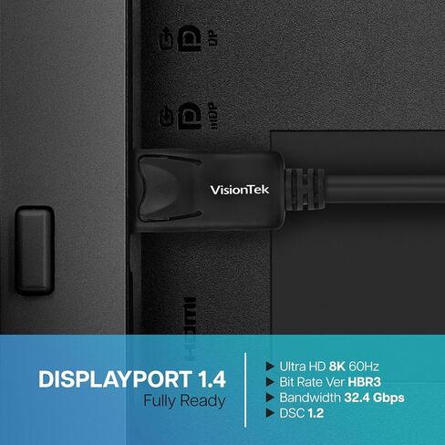 VisionTek DisplayPort to DisplayPort 1.4 Cable 3 Meter in Saudi Arabia