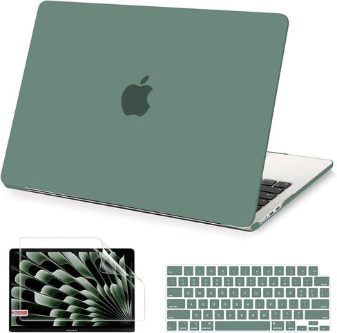 AKIT Compatible with MacBook Air 13 Inch M4 M3 M2 Case A3240 A2681 A3113 2025 2024 2022 [Bare Slim] [Full Body] 13.6 Inch Midnight Blue Clear Protective Hard Cover + Keyboard Skin + Screen Protector in Kuwait