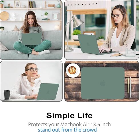 AKIT Compatible with MacBook Air 13 Inch M4 M3 M2 Case A3240 A2681 A3113 2025 2024 2022 [Bare Slim] [Full Body] 13.6 Inch Midnight Blue Clear Protective Hard Cover + Keyboard Skin + Screen Protector in Kuwait