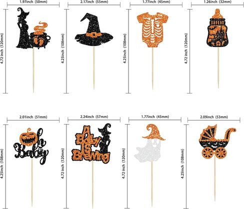 24pcs Ghost Oh Baby Cupcake Toppers Black Glitter Halloween Baby Shower Cupcake Pick Decorations Halloween Cupcake Topcake for Baby Shower Birthday Halloween Party Supplies in Saudi Arabia
