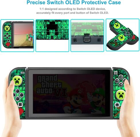 حالة وقائية لـ Nintendo Switch OLED ، و Switch OLED CASE و THUMB CAPS CAPS SOFT DOCKABLE CAPES لتبديل NINTENDO OLED CASES-ABSORBENT و OCCRATCH SLIC in Kuwait