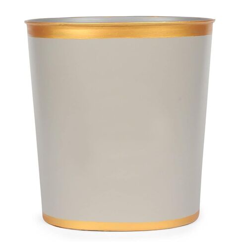 سلة النفايات الزخرفية في استوديو Jaye ، يمكن لسلسلة القمامة الحمام ، سلة القمامة البيضاوية ، صندوق القمامة المعدنية البيضاوية لغرفة النوم ، المكتب ، القمامة الزرقاء للسكن ، القمامة الزرقاء ، ديكور المكتب الذهبي ، 12 "× 10" × 8 " in Kuwait