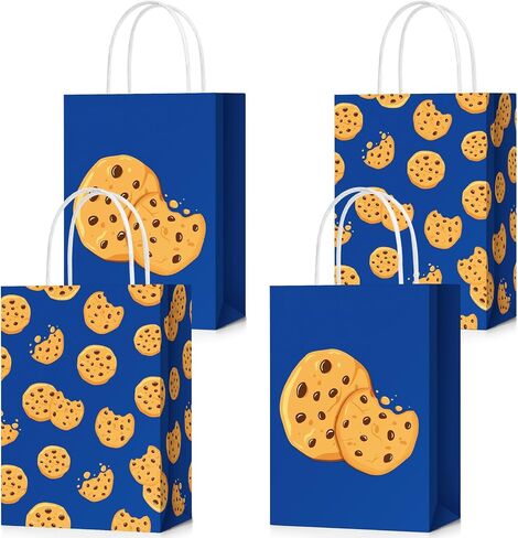 Locmeo 24 PCS Cartoon Animation Party Gift Forms Kraft Favors Favors Candy Bags with Handle Birthday Party Decoration for Kids Cartoon Supplies in Saudi Arabia