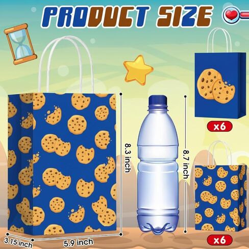 Locmeo 24 PCS Cartoon Animation Party Gift Forms Kraft Favors Favors Candy Bags with Handle Birthday Party Decoration for Kids Cartoon Supplies in Saudi Arabia
