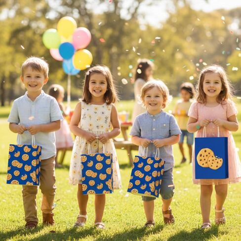 Locmeo 24 PCS Cartoon Animation Party Gift Forms Kraft Favors Favors Candy Bags with Handle Birthday Party Decoration for Kids Cartoon Supplies in Saudi Arabia